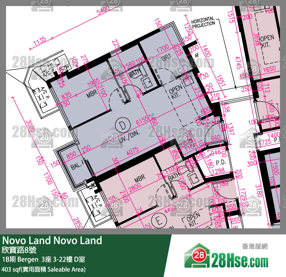 Novo Land, Flat D, 11/F, Bergen Tower 3 FloorPlan