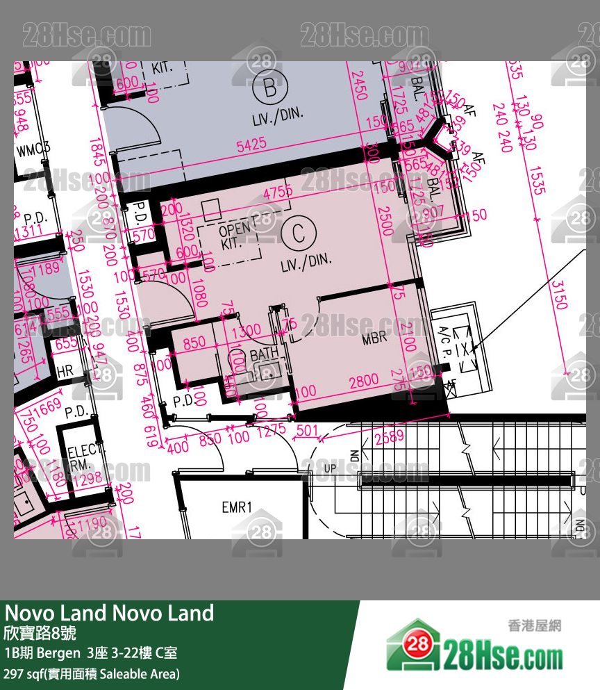 Novo Land, Flat C, 22/F, Bergen Tower 3 FloorPlan