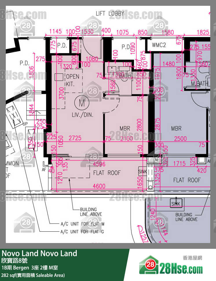 Novo Land, Flat M, 2/F, Bergen Tower 3 FloorPlan