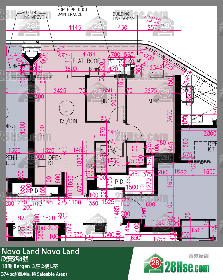 Novo Land, Flat L, 2/F, Bergen Tower 3 FloorPlan