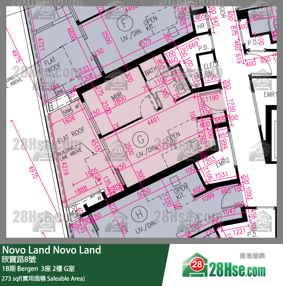 Novo Land, Flat G, 2/F, Bergen Tower 3 FloorPlan