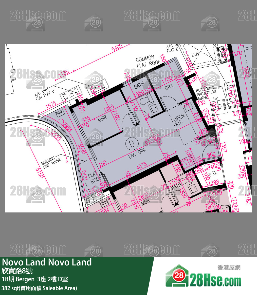 Novo Land, Flat D, 2/F, Bergen Tower 3 FloorPlan