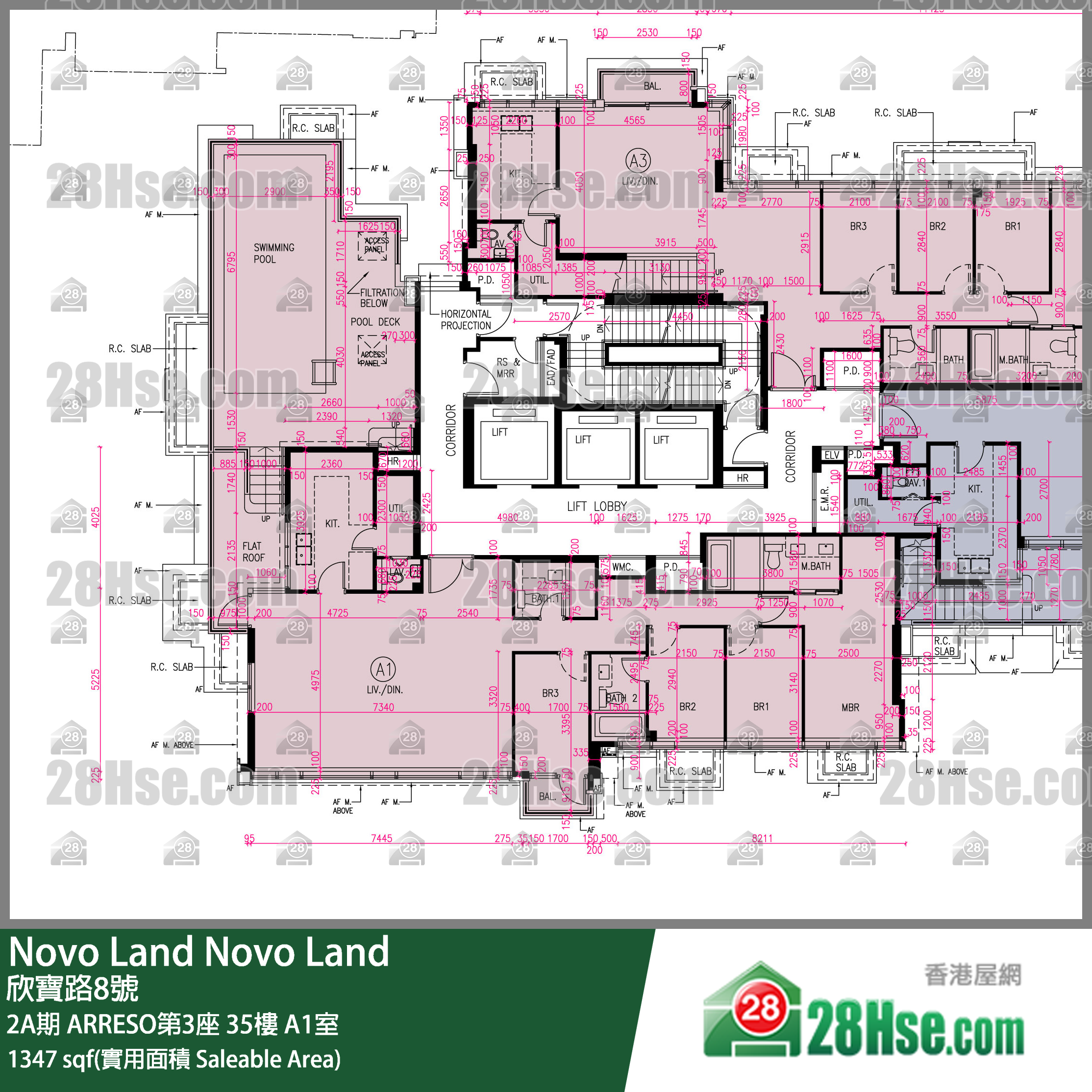 Novo Land,  Flat A1, 35/f, Arreso Tower 3, Phase 2a FloorPlan