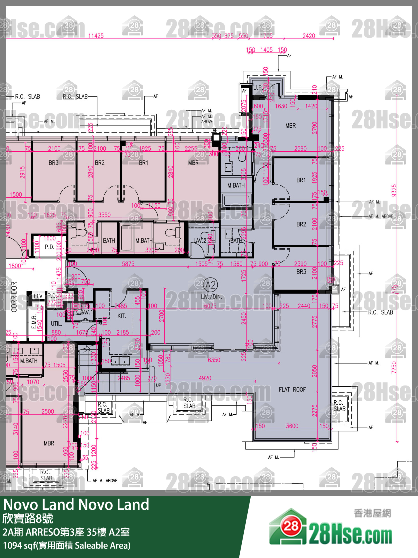 Novo Land,  Flat A2, 35/f, Arreso Tower 3, Phase 2a FloorPlan