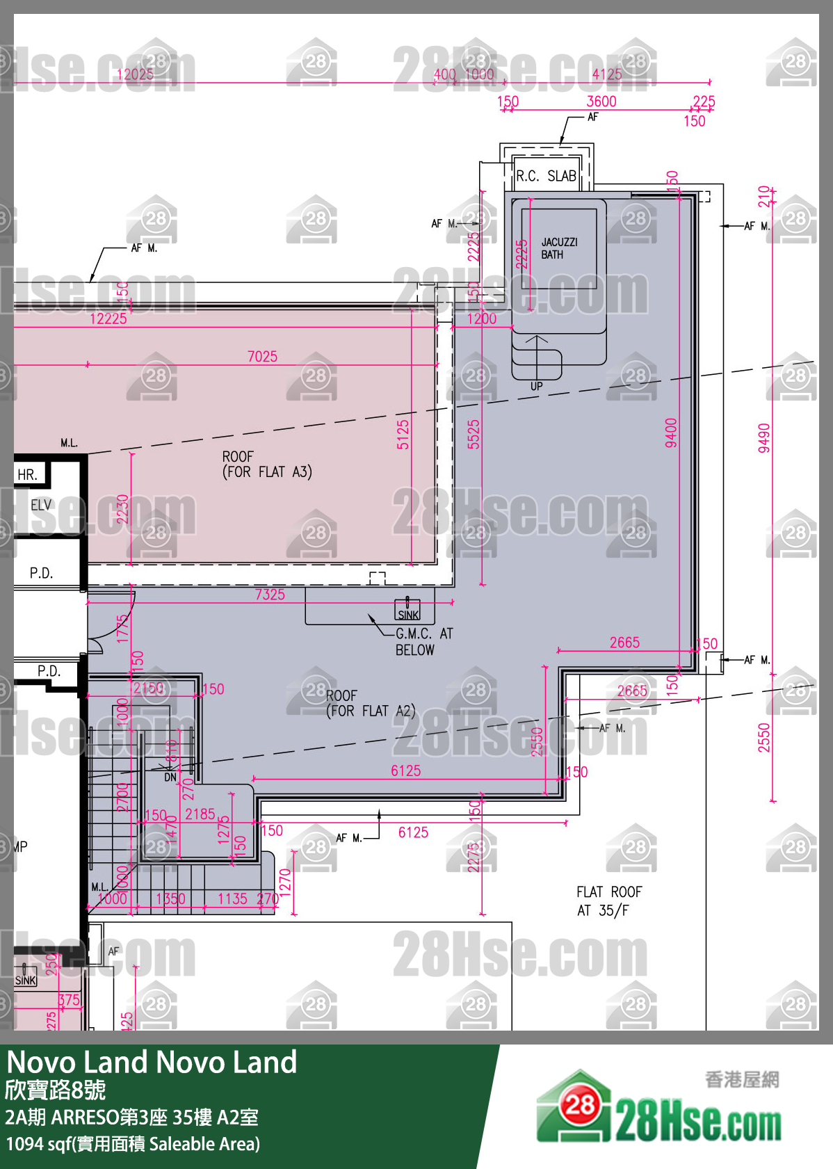 Novo Land,  Flat A2, 35/f, Arreso Tower 3, Phase 2a FloorPlan