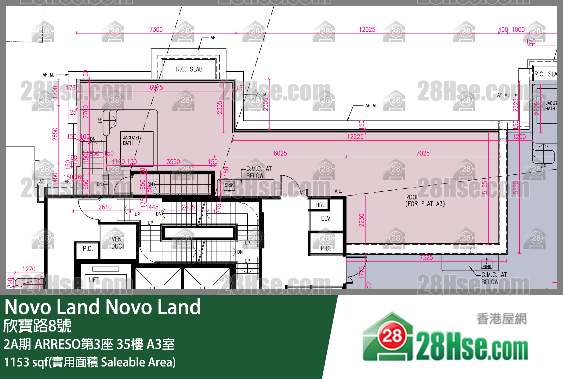 Novo Land,  Flat A3, 35/f, Arreso Tower 3, Phase 2a FloorPlan