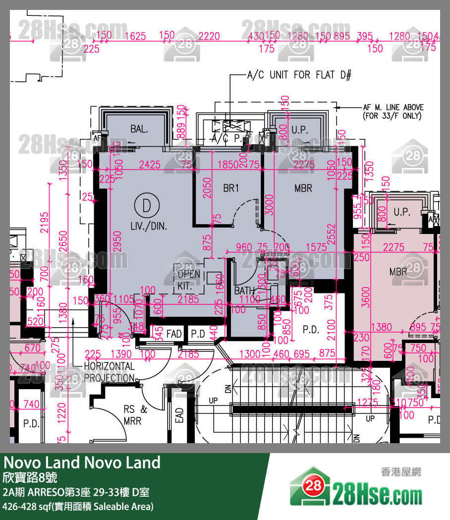 Novo Land 2A期 ARRESO第3座 29楼 D室 平面图