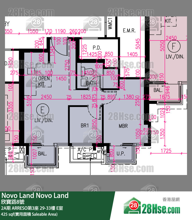 Novo Land, Flat E, 29/F, Arreso Tower 3 FloorPlan