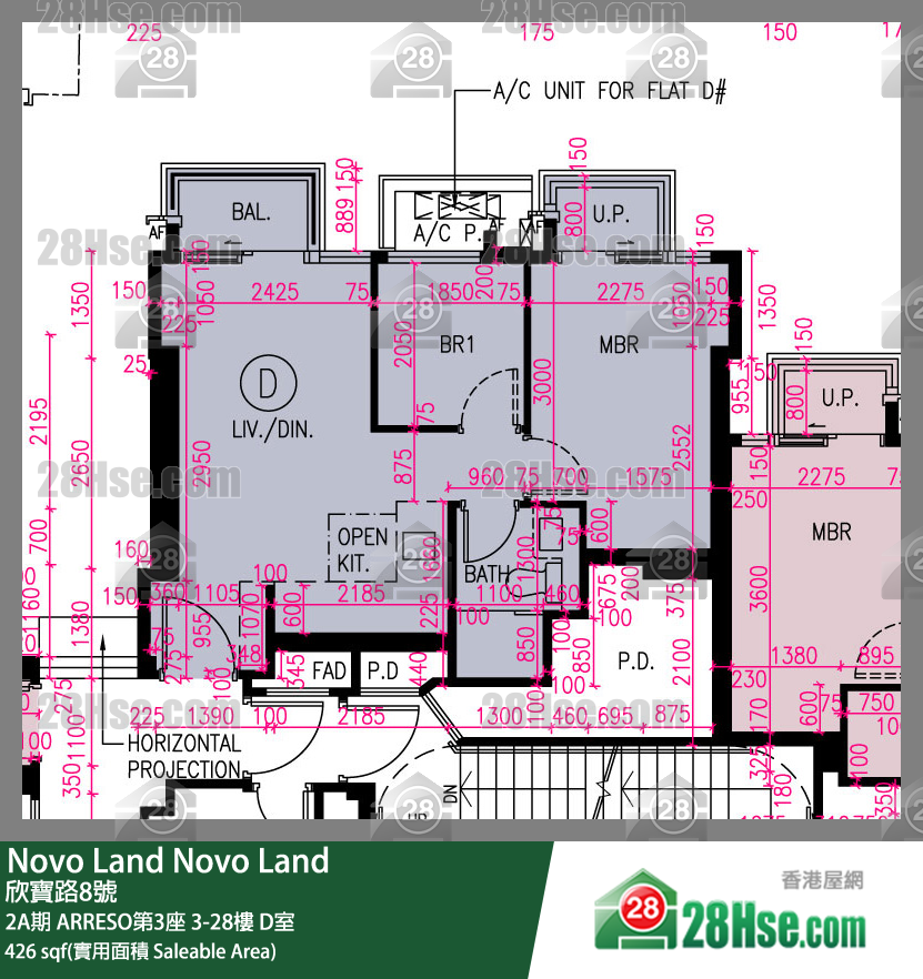 Novo Land,  Flat D, 6/f, Arreso Tower 3, Phase 2a FloorPlan