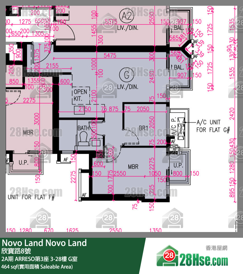 Novo Land, Flat G, 22/F, Arreso Tower 3 FloorPlan