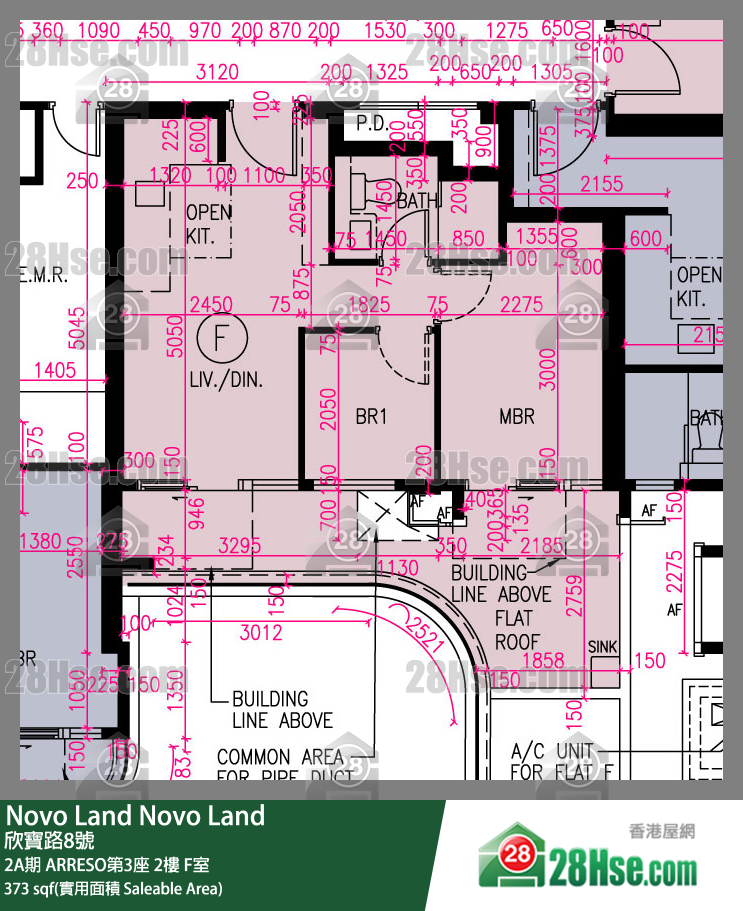 Novo Land,  Flat F, 2/f, Arreso Tower 3, Phase 2a FloorPlan