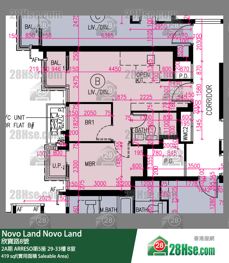 Novo Land, Flat B, 31/F, Arreso Tower 5 FloorPlan