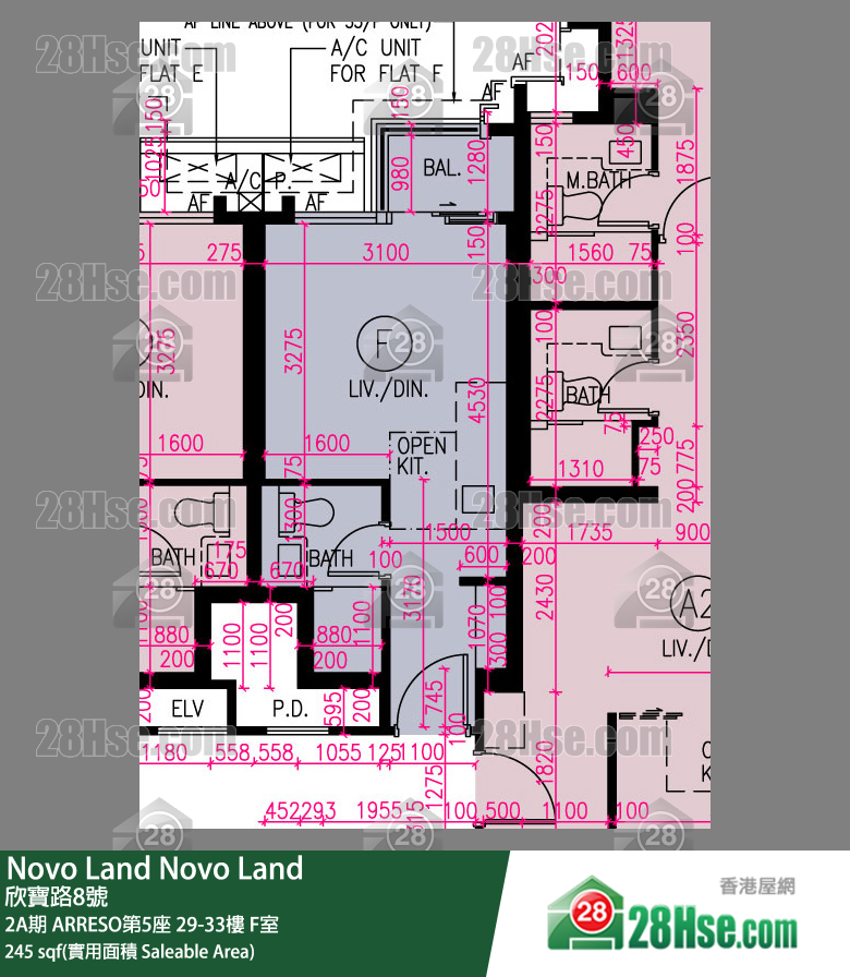 Novo Land, Flat F, 31/F, Arreso Tower 5 FloorPlan