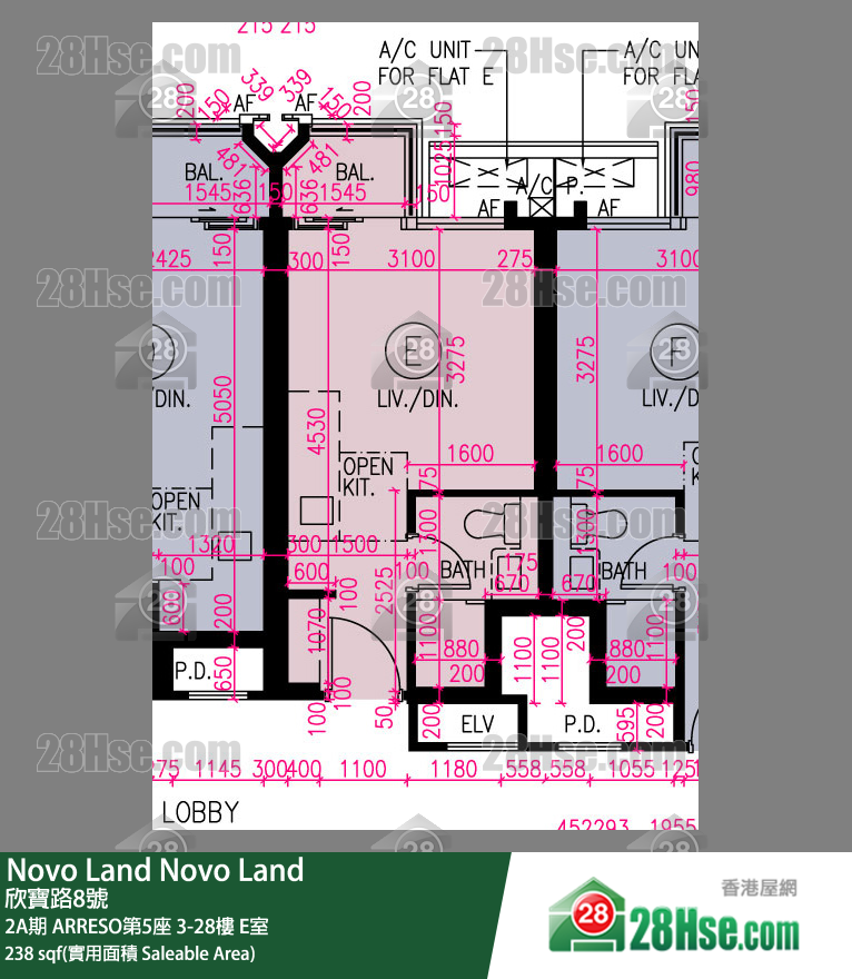 Novo Land, Flat E, 26/F, Arreso Tower 5 FloorPlan