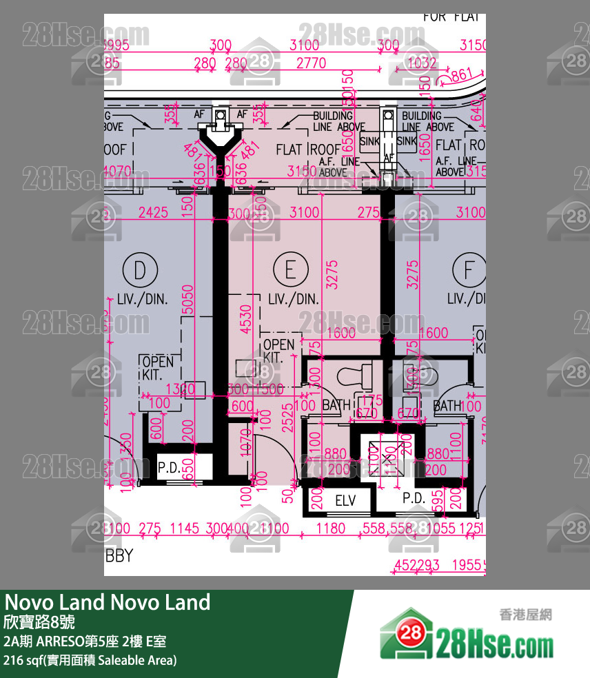Novo Land 2A期ARRESO第5座2楼 E室 平面图