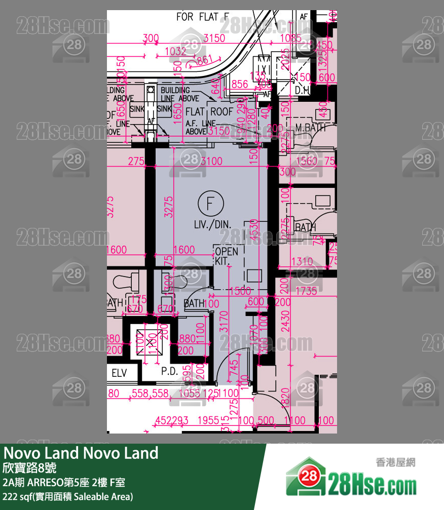 Novo Land 2A期 ARRESO第5座 2樓 F室 平面圖