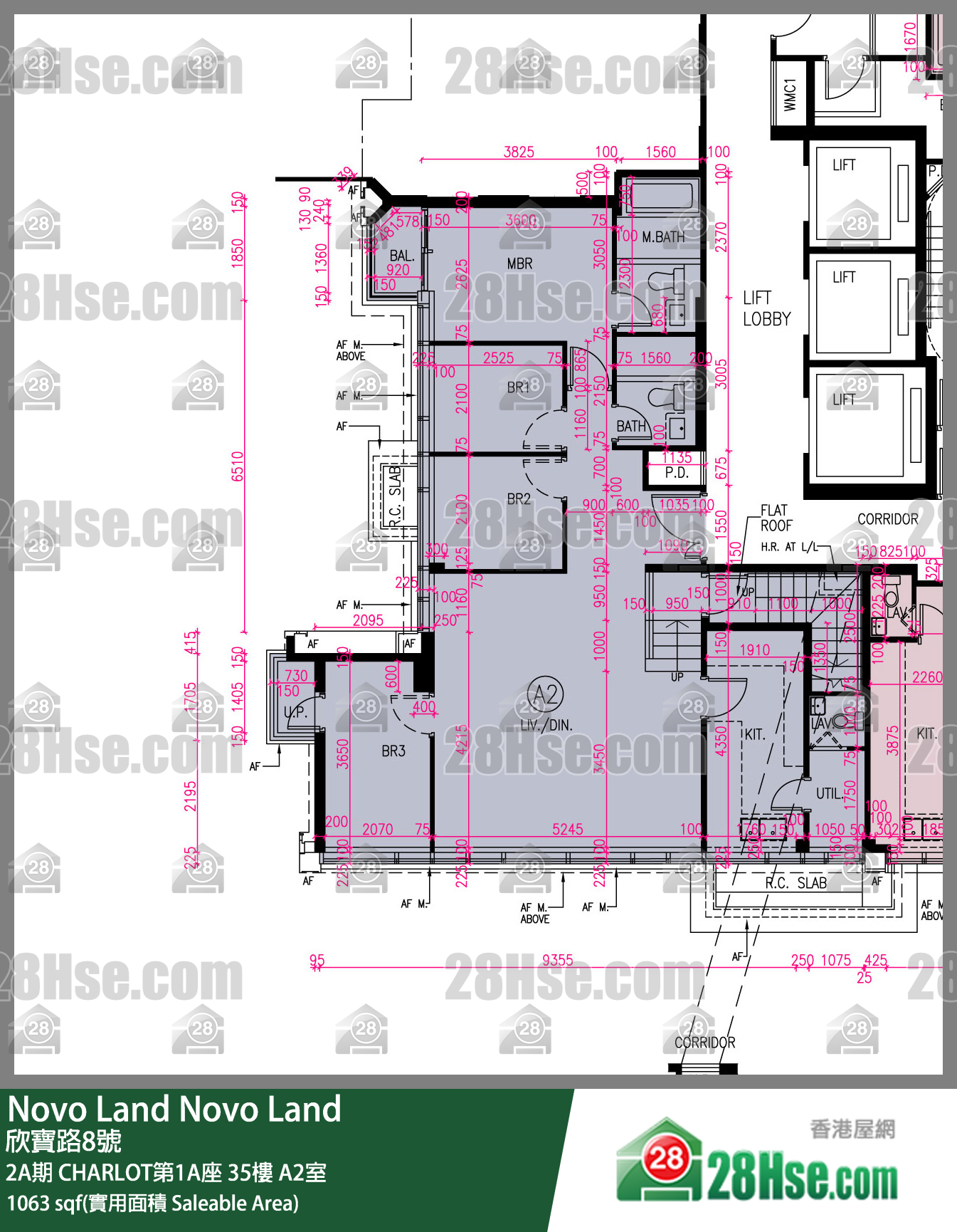 Novo Land,  Flat A2, 35/f, Charlot Tower 1a, Phase 2a FloorPlan