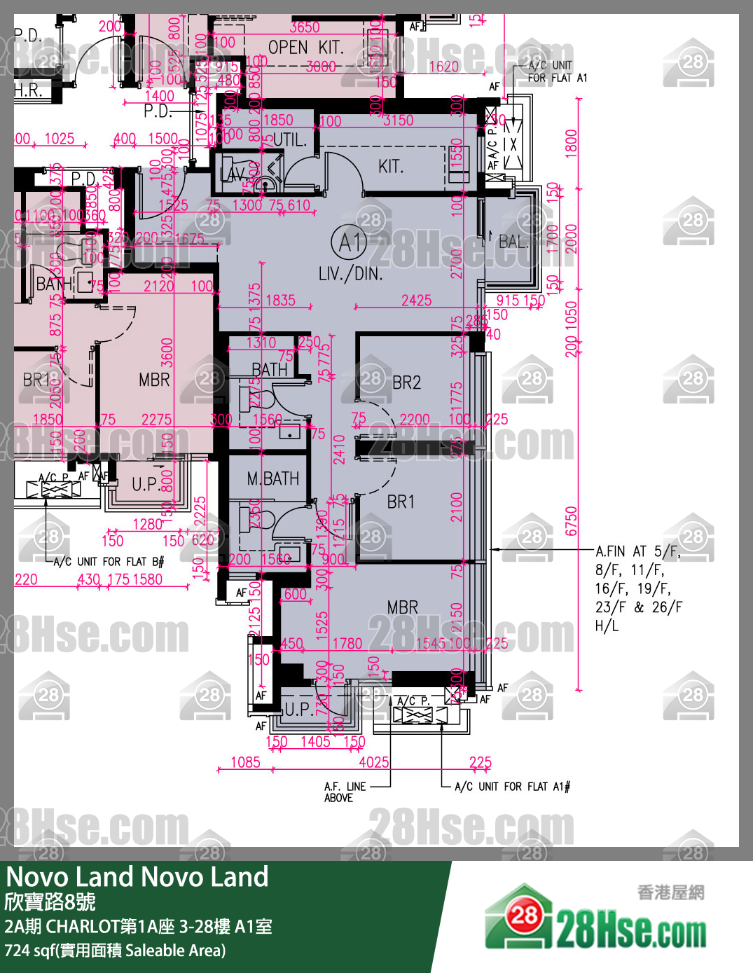 Novo Land,  Flat A1, 27/f, Charlot Tower 1a, Phase 2a FloorPlan