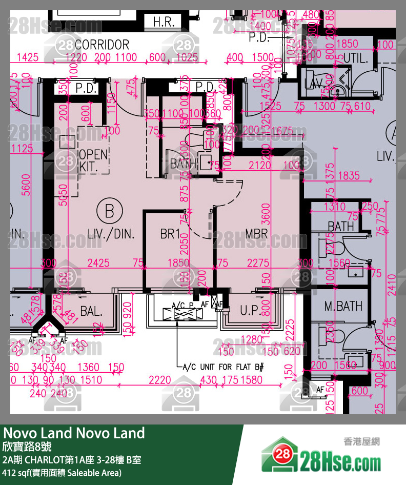 Novo Land, Flat B, 26/F, Charlot Tower 1a FloorPlan