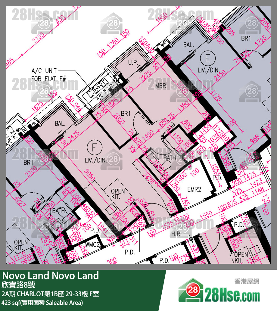 Novo Land, Flat F, 29/F, Charlot Tower 1b FloorPlan