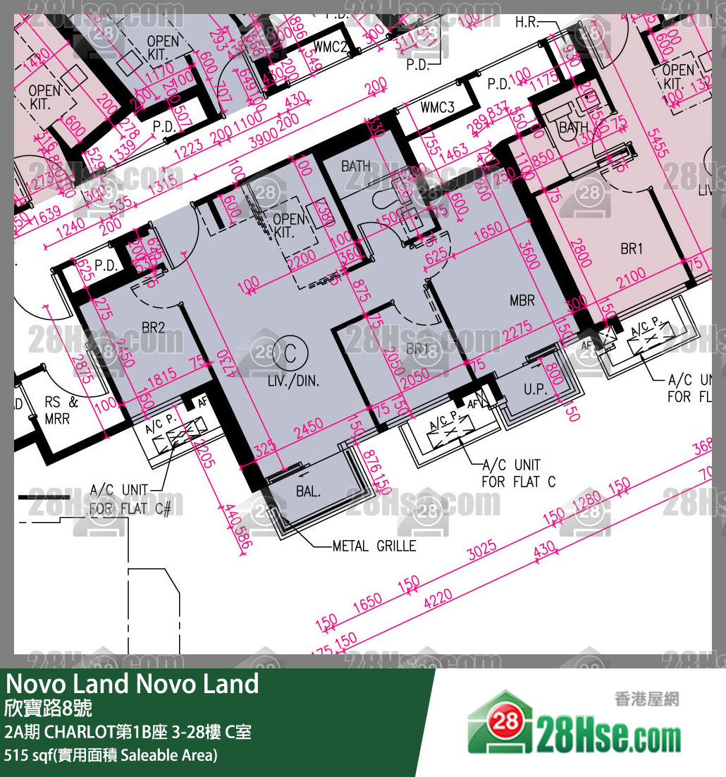 Novo Land,  Flat C, 18/f, Charlot Tower 1b, Phase 2a FloorPlan