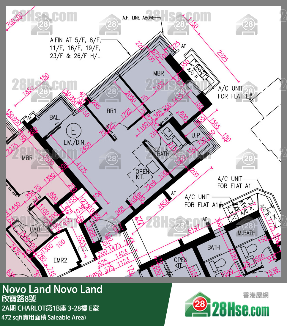 Novo Land, Flat E, 22/F, Charlot Tower 1b FloorPlan