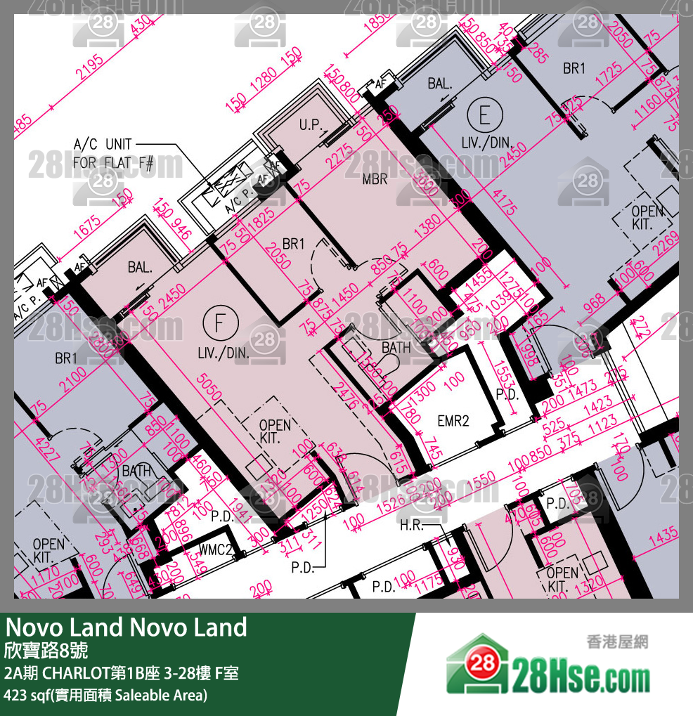 Novo Land, Flat F, 27/F, Charlot Tower 1b FloorPlan