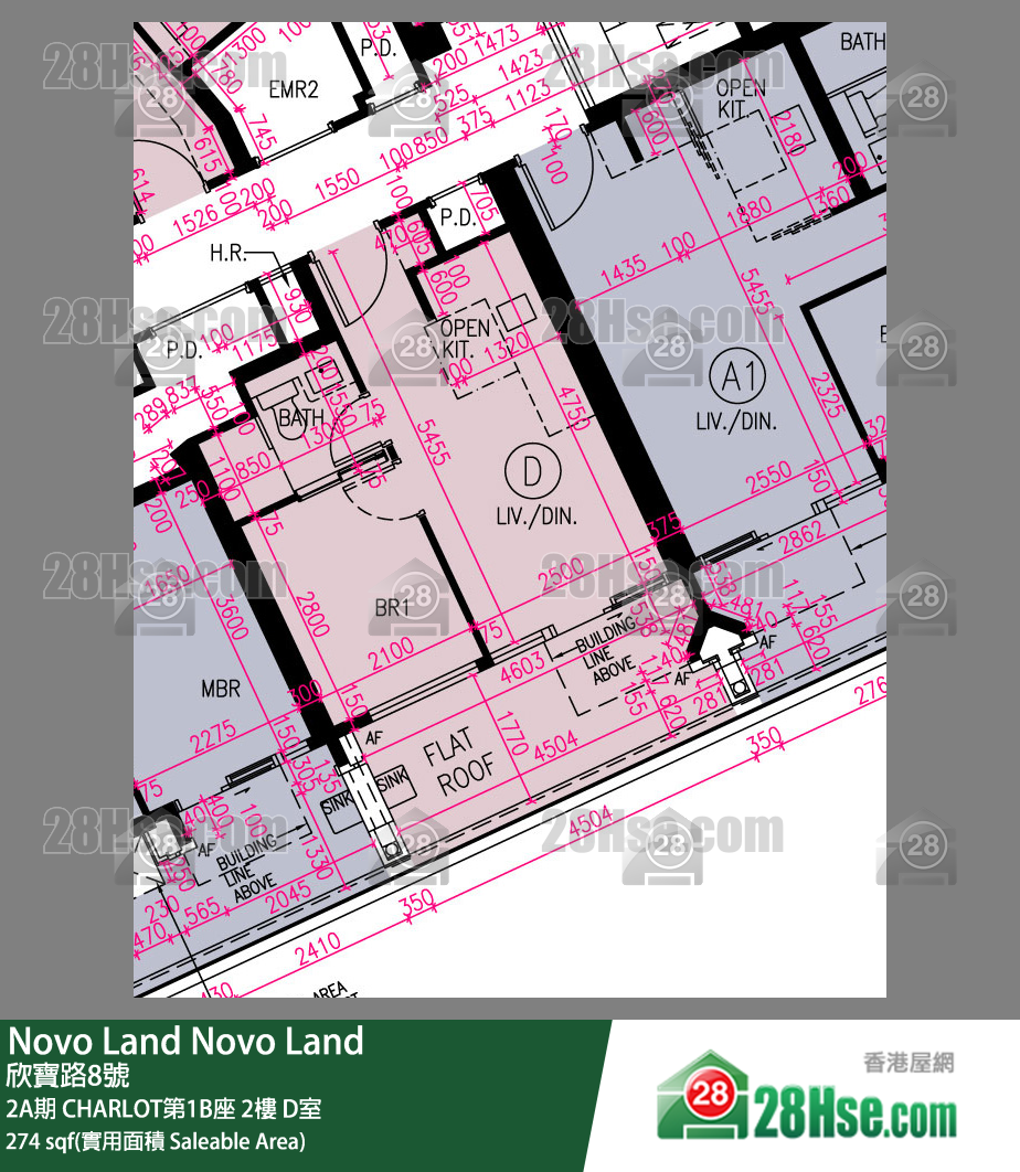 Novo Land, Flat D, 2/F, Charlot Tower 1b FloorPlan