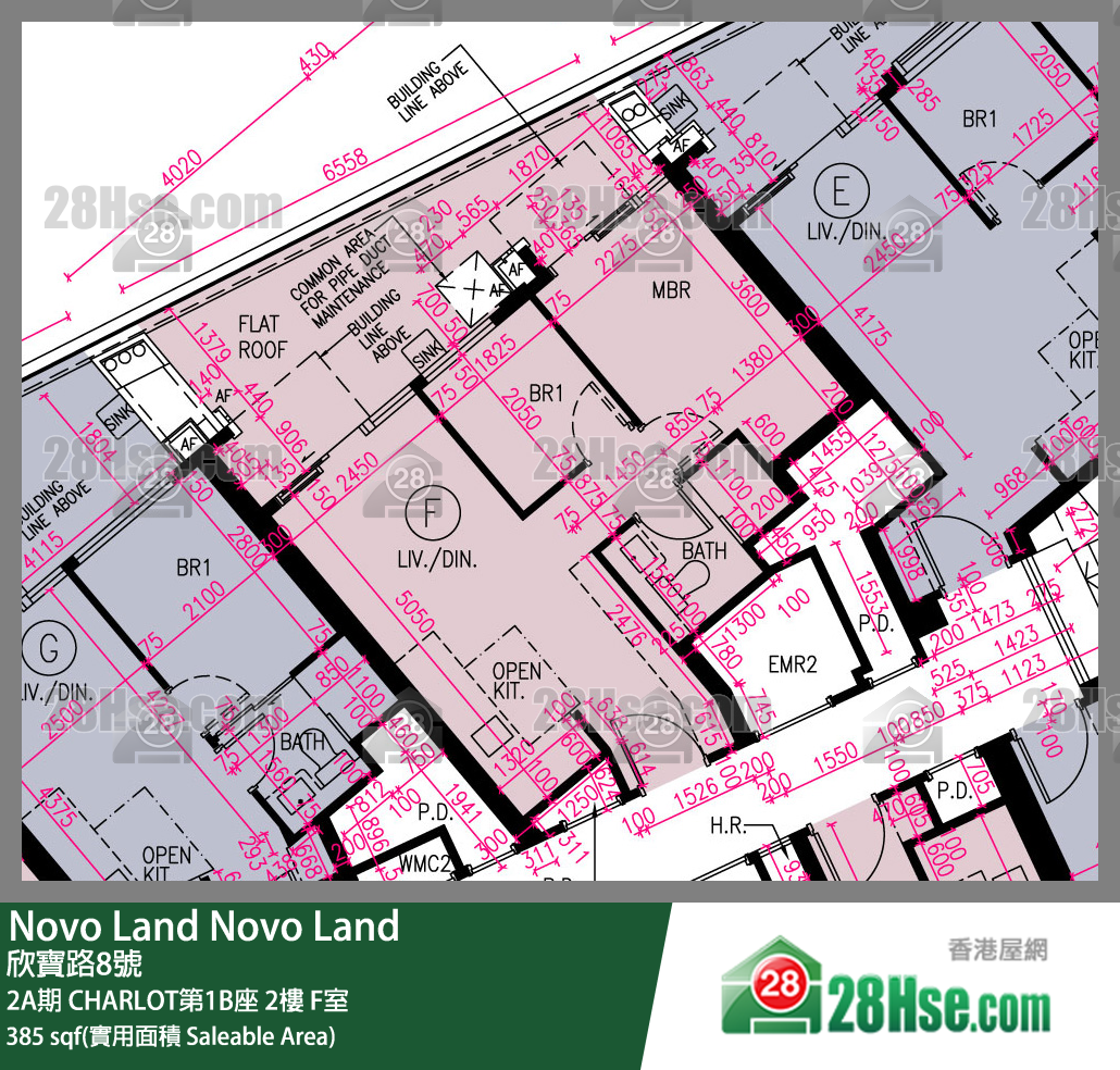 Novo Land 2A期CHARLOT第1B座2楼 F室 平面图