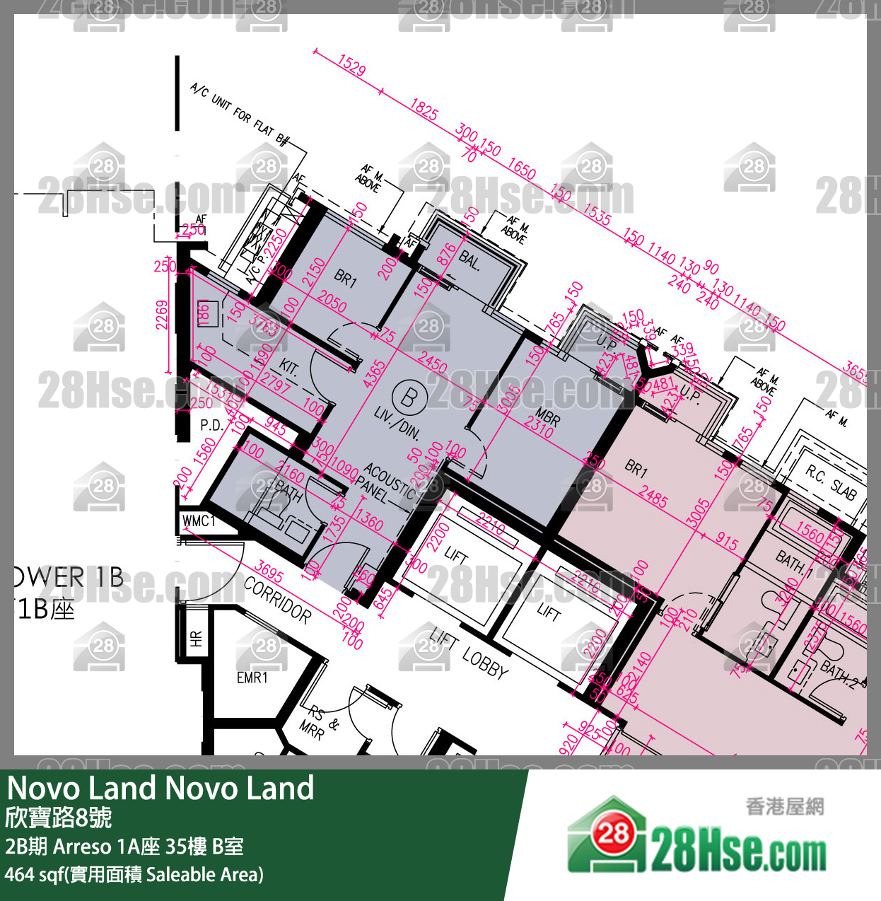 Novo Land, Flat B, 35/F, Arreso Tower 1a FloorPlan