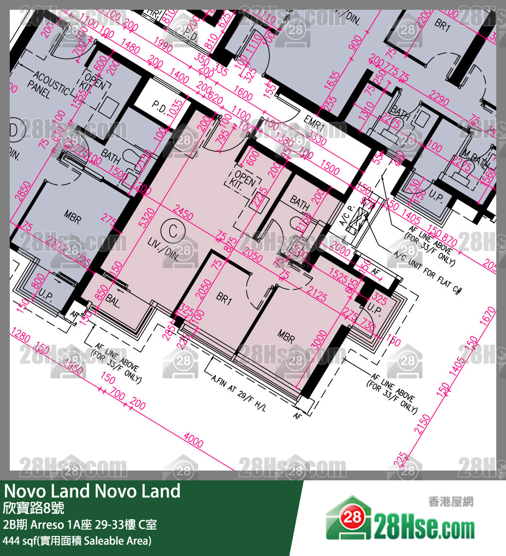 Novo Land, Flat C, 33/F, Arreso Tower 1a FloorPlan