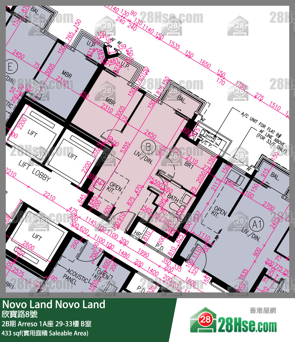 Novo Land, Flat B, 29/F, Arreso Tower 1a FloorPlan