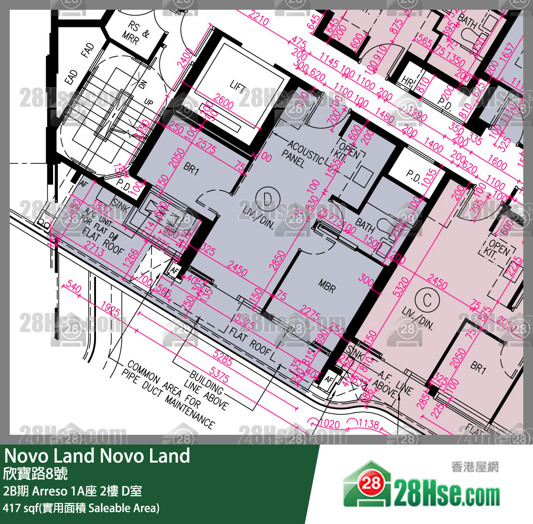 Novo Land 2B期 Arreso 1A座 2楼 D室 平面图