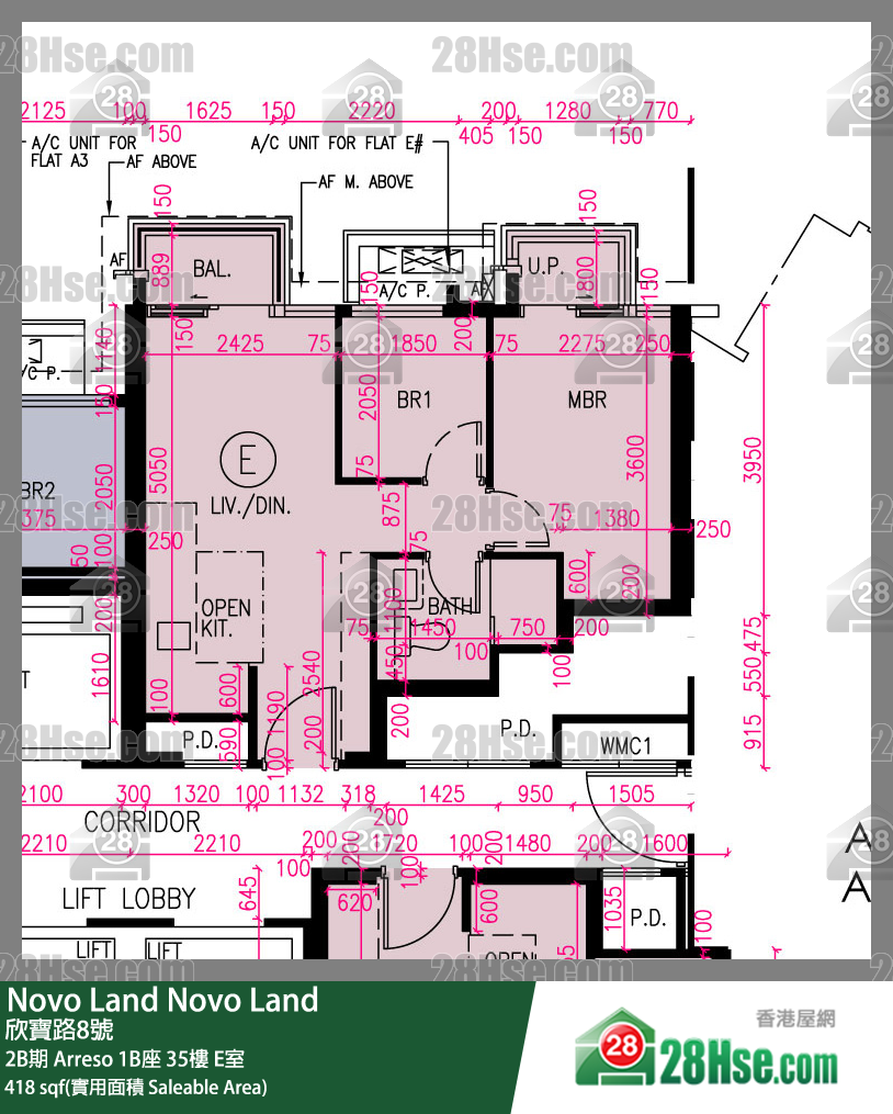 Novo Land, Flat E, 35/F, Arreso Tower 1b FloorPlan
