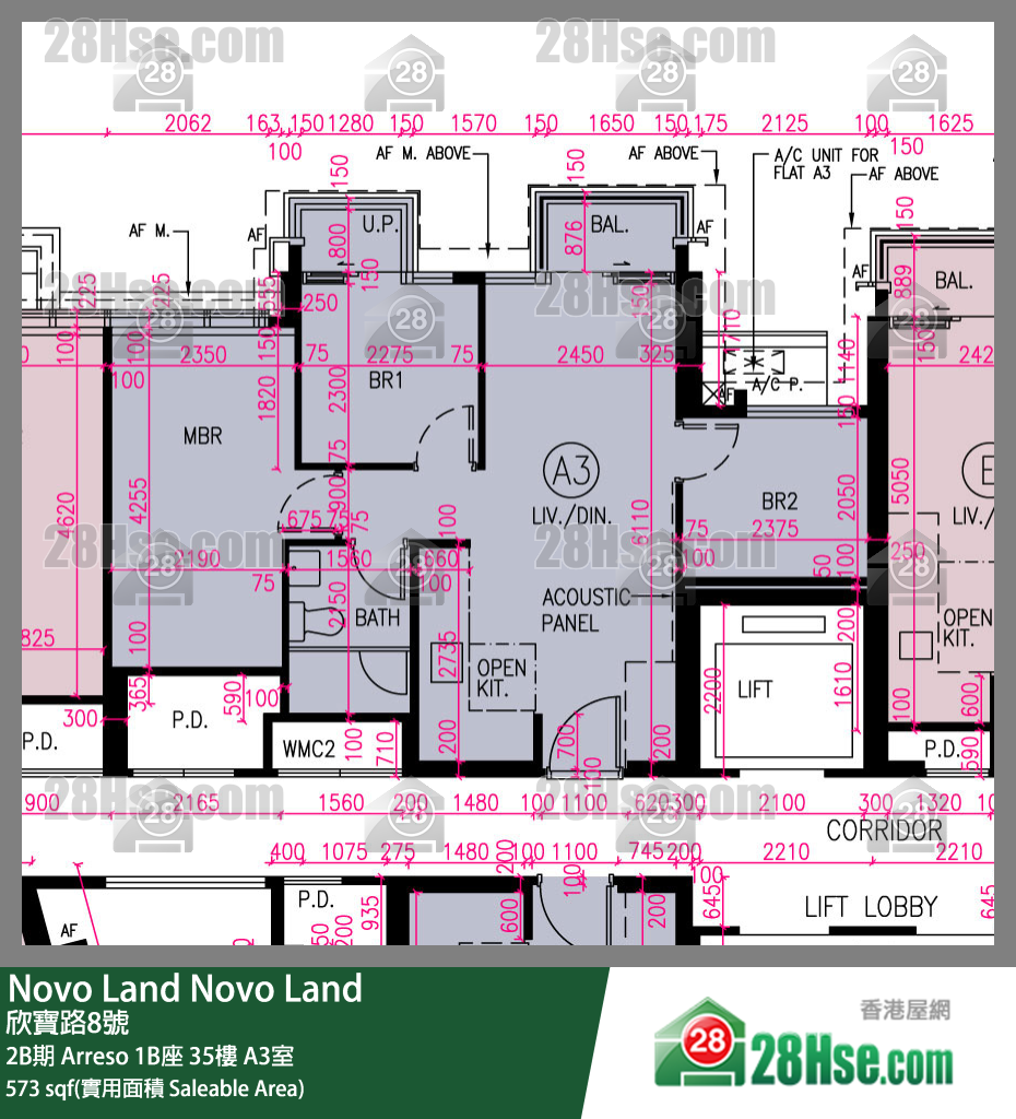 Novo Land 2B期 Arreso 1B座 35楼 A3室 平面图