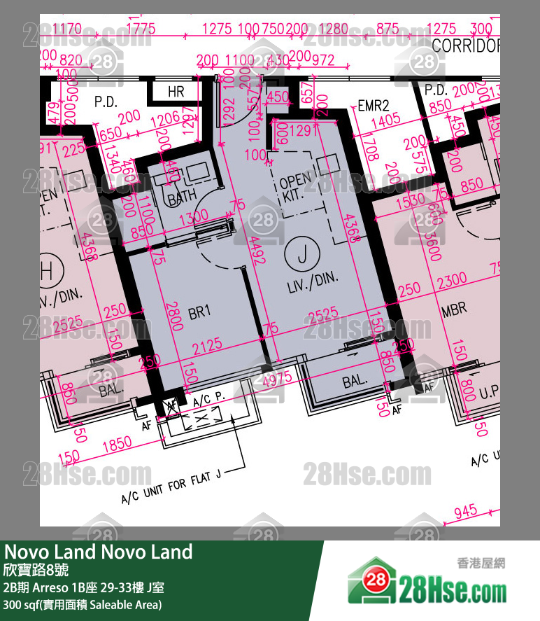 Novo Land, Flat J, 30/F, Arreso Tower 1b FloorPlan
