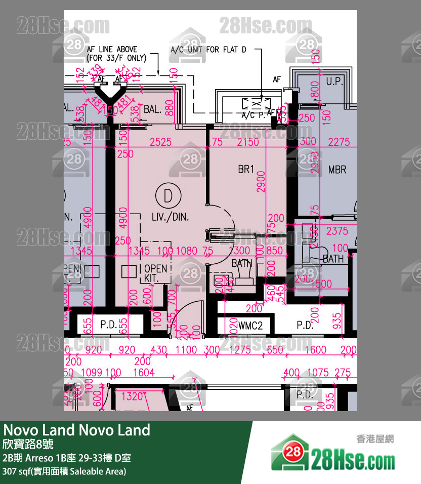 Novo Land, Flat D, 29/F, Arreso Tower 1b FloorPlan