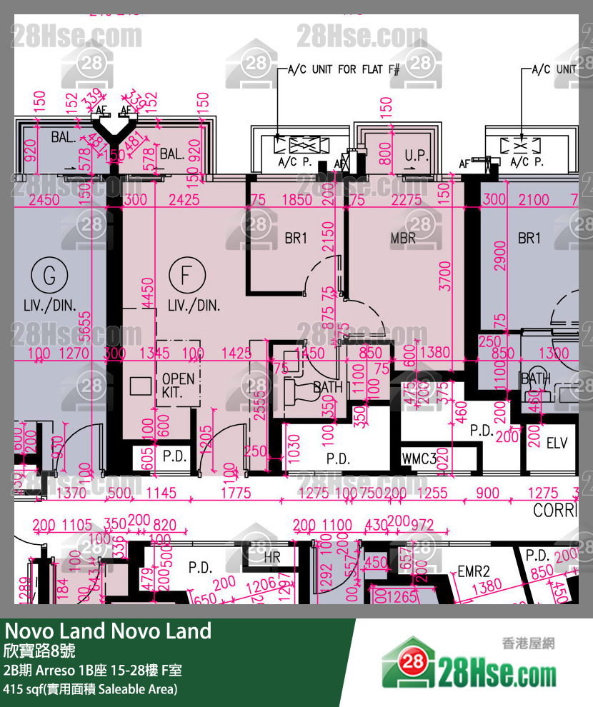 Novo Land, Flat F, 20/F, Arreso Tower 1b FloorPlan