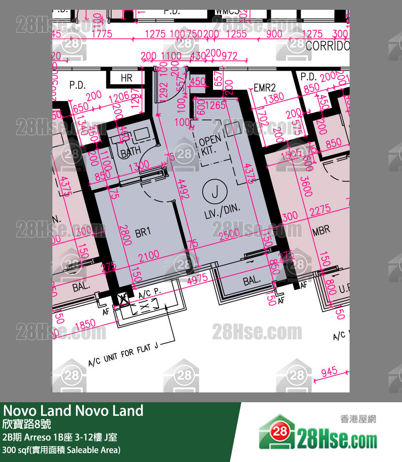 Novo Land, Flat J, 10/F, Arreso Tower 1b FloorPlan