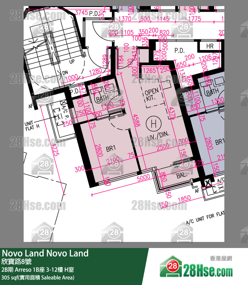 Novo Land, Flat H, 12/F, Arreso Tower 1b FloorPlan