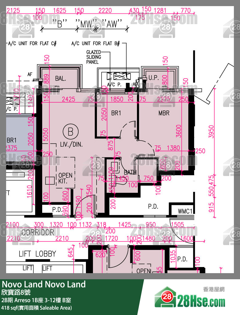 Novo Land, Flat B, 11/F, Arreso Tower 1b FloorPlan