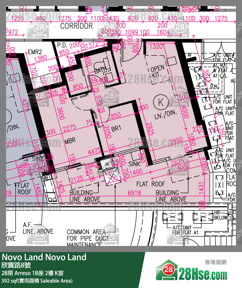 Novo Land, Flat K, 2/F, Arreso Tower 1b FloorPlan