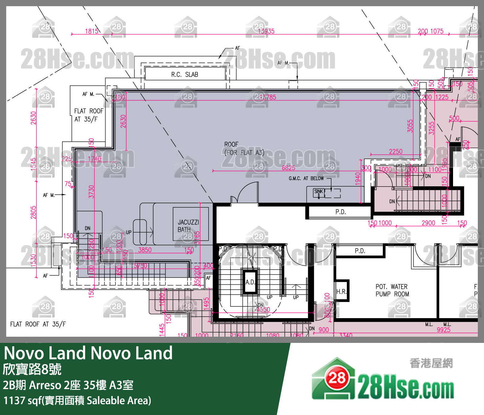 Novo Land 2B期Arreso 2座35楼 A3室 平面图