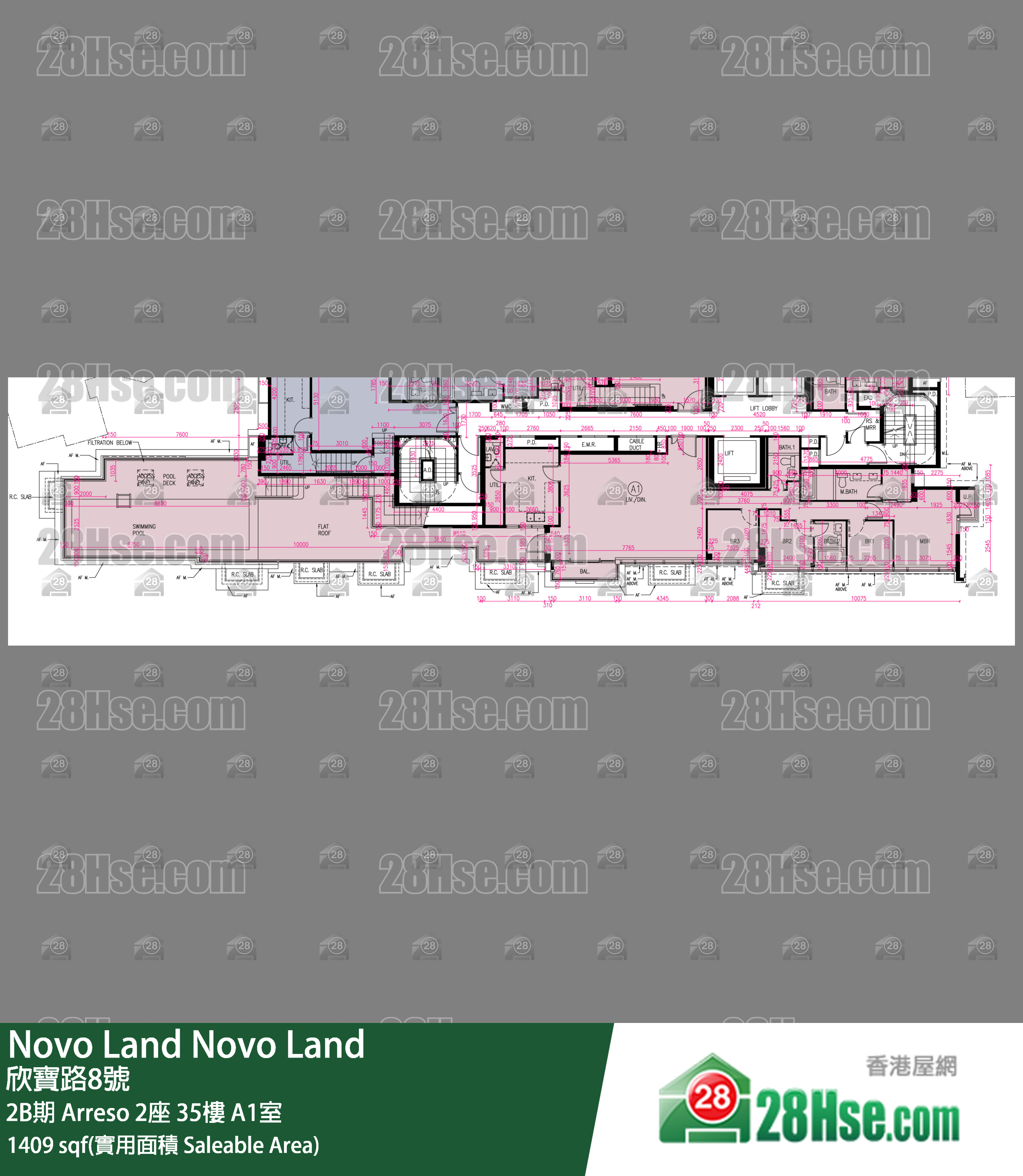 Novo Land,  Flat A1, 35/f, Arreso Tower 2, Phase 2b FloorPlan