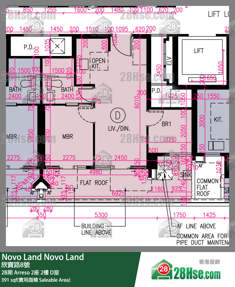 Novo Land 2B期 Arreso 2座 2楼 D室 平面图