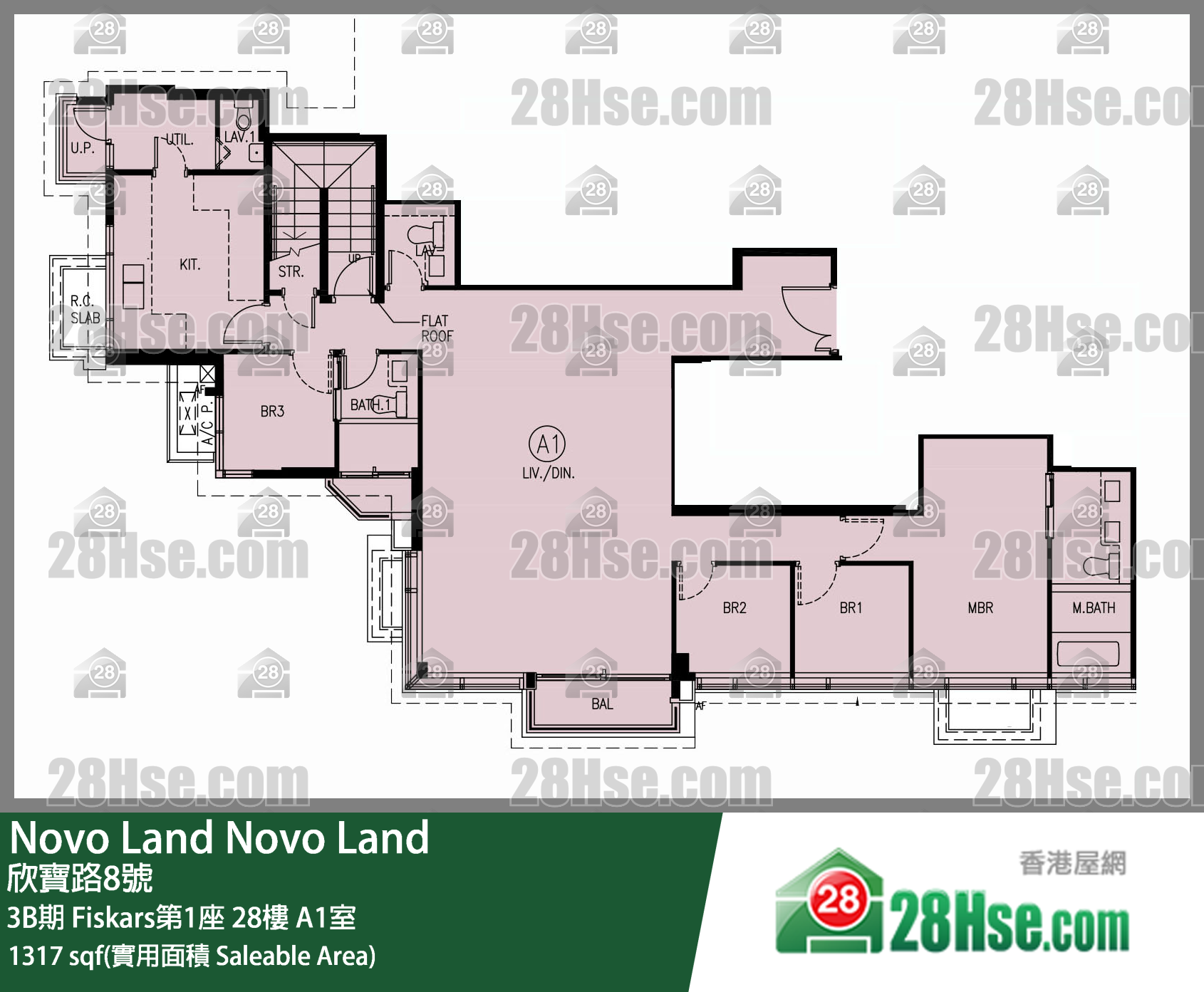 Novo Land,  Flat A1, 28/f, Fiskars Tower 1, Phase 3b FloorPlan