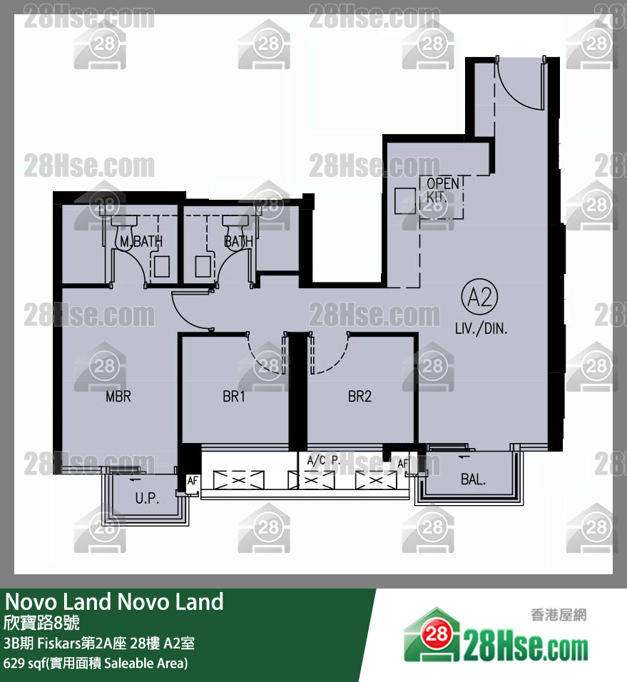 Novo Land, Flat A2, 28/F, Fiskars Tower 2a FloorPlan