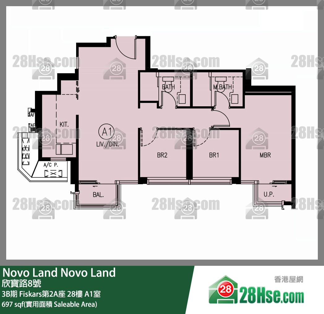 Novo Land, Flat A1, 28/F, Fiskars Tower 2a FloorPlan