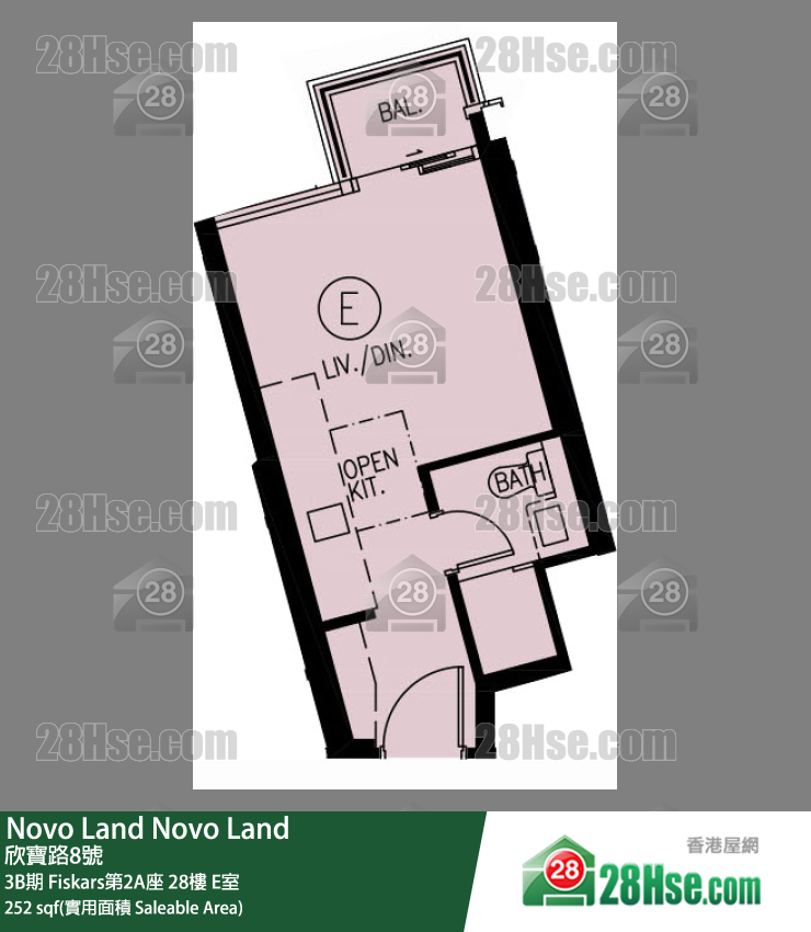 Novo Land, Flat E, 28/F, Fiskars Tower 2a FloorPlan