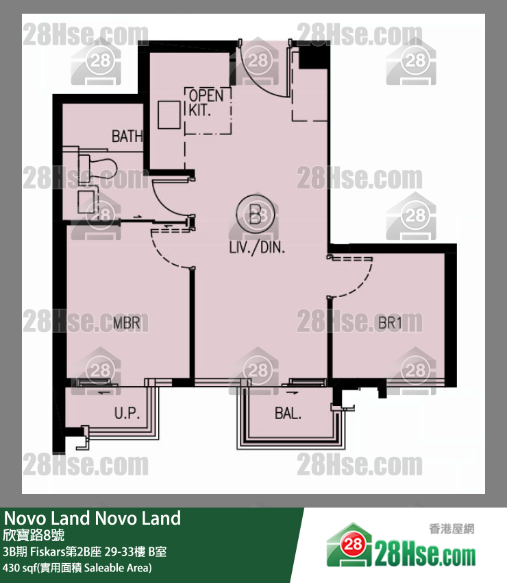 Novo Land, Flat B, 29/F, Fiskars Tower 2b FloorPlan
